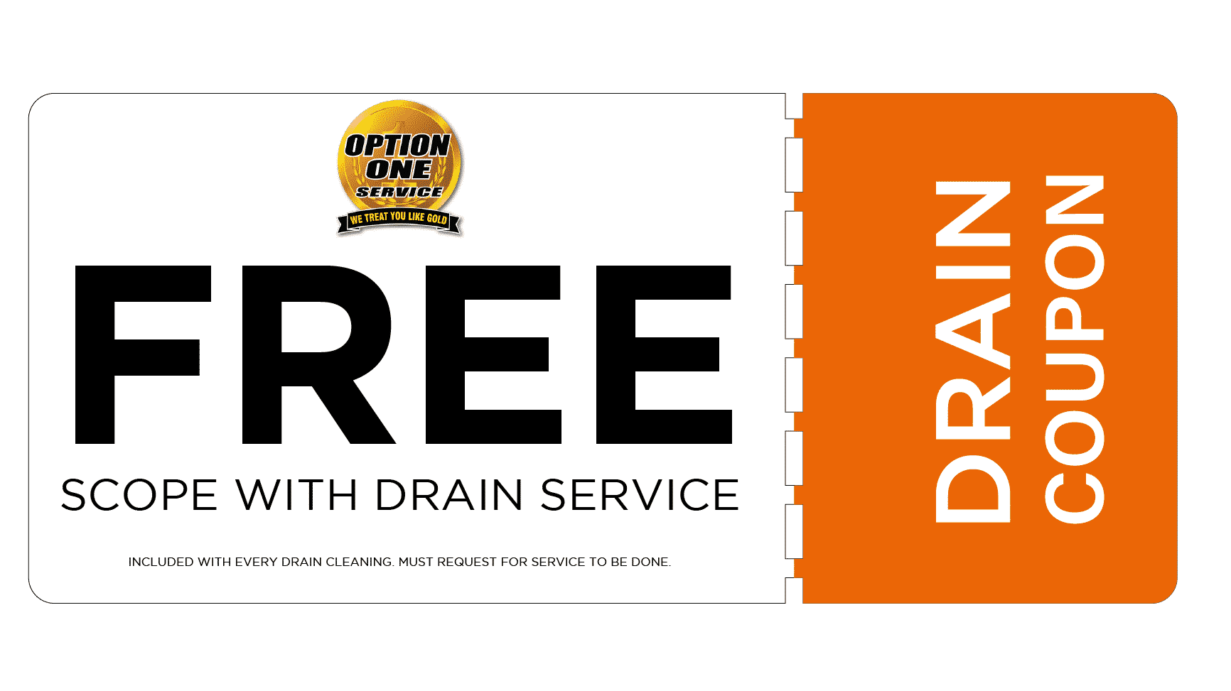 Option One Plumbing Drain Clean Coupon