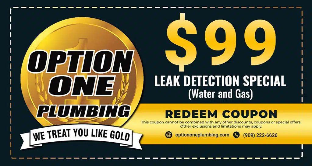 $99 Leak Detection Special Water and Gas Coupon Option One Plumbing Services