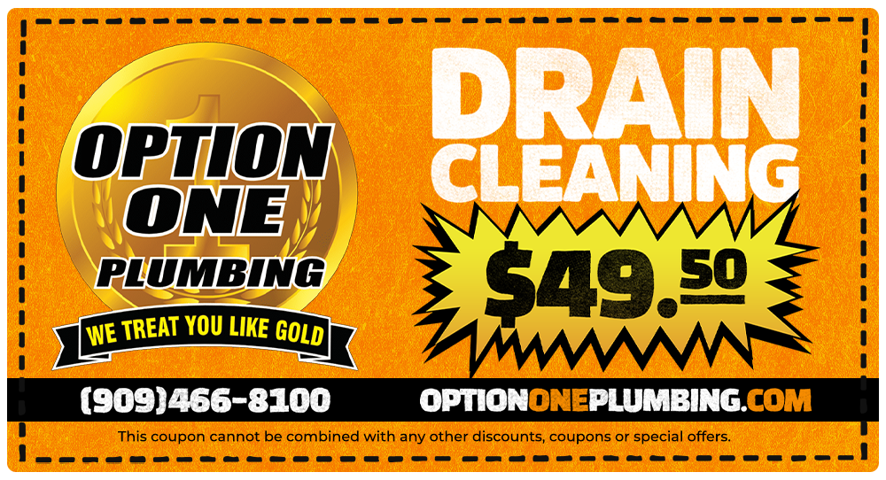 Schedule Appointment Drain Cleaning Special Only $49.50 from Option One Plumbing